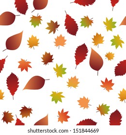 Vector autumn leaves seamless texture