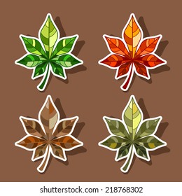 Vector autumn leaves set