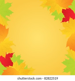 Vector Autumn Maple Leaves Frame