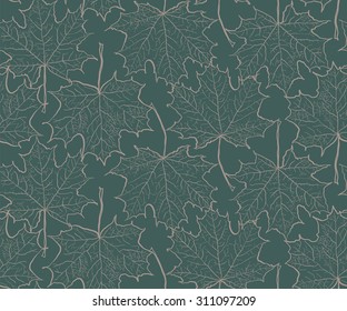 Vector autumn maple leaves seamless pattern background
