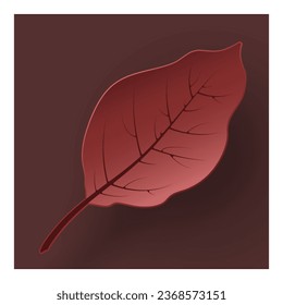 Vector autumn paper cut 3d birch leaf with shadow on brown background. Fall cut out design elements for presentation, banner, cover, web, flyer, card, sale, poster, slide and social media