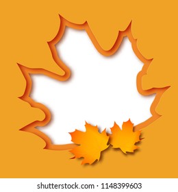 Vector autumn paper cut illustration. Vector autumn banner