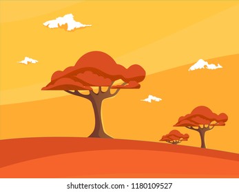 vector autumn park illustration
