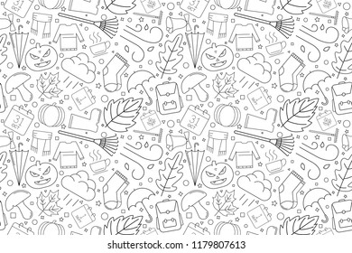 Vector Autumn pattern. Autumn seamless background