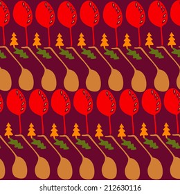 Vector autumn pattern with trees. 