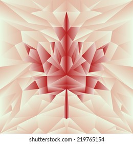 Vector autumn polygonal mosaic poster in red colors