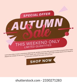 vector autumn sale banner template.
