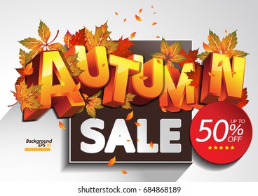 Vector autumn sale illustration