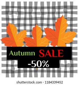 Vector. Autumn sales. Set of yellow leaves