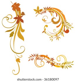 Vector autumn scrolls. 