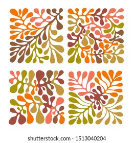 Vector Autumn Seamless Floral Pattern. Hand drawn Mexican otomi style pattern