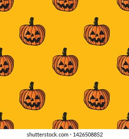 vector autumn seamless halloween pattern