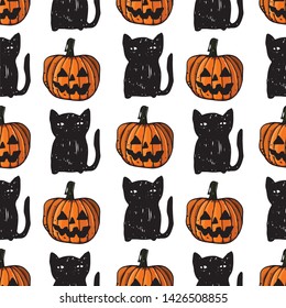 vector autumn seamless halloween pattern