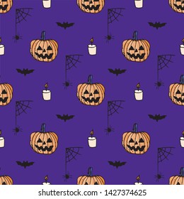 vector autumn seamless halloween pattern