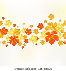 Vector autumn seamless ornament maple leaves.