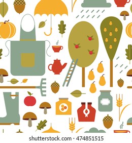 Vector autumn seamless pattern. Vector background. Autumn template. Use for wallpaper, pattern fills, web page background