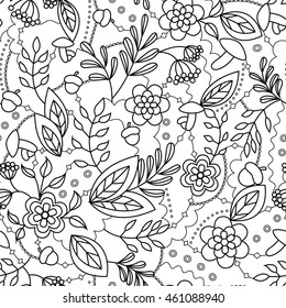 Vector autumn seamless pattern coloring
