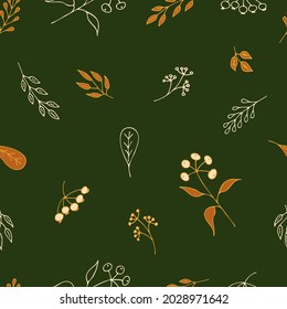 vector autumn seamless pattern in doodle style