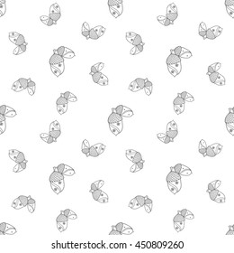 Vector autumn seamless patterned background with oak leaves for adult coloring pages. Hand drawn artistic monochrome illustration in ethnic, zentangle style. Doodle design.