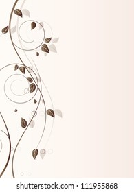 Vector autumn spring background with floral elements