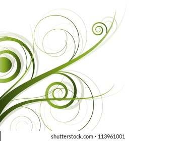 Vector autumn spring background with floral elements