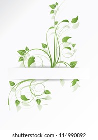 Vector autumn spring background with floral elements