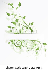 Vector autumn spring background with floral elements