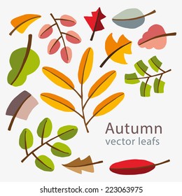 Vector autumn template. Modern stylized colorful leafs. Completely mouse made design. Abstract mosaic with place for your text.
