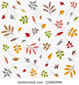 Vector autumn template. Modern stylized colorful leafs.Seamless texture.