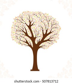 Vector autumn tree illustration art