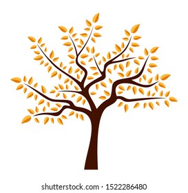 vector autumn tree isolated on white background