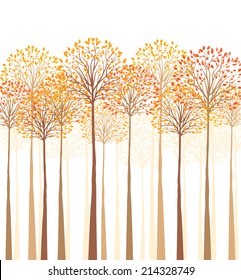 Vector autumn tree on a white background