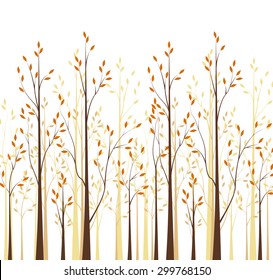 Vector autumn tree on a white background