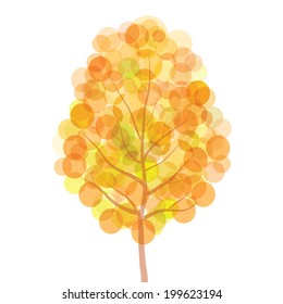 Vector autumn tree simple illustration