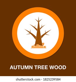 vector autumn tree wood icon