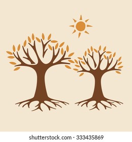 Vector autumn trees illustration
