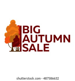 Vector autumn trees logo. Big autumn sale
