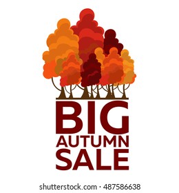 Vector autumn trees logo. Big autumn sale