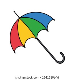 Vector of the autumn umbrella icon from the rain. Fool. Simple illustration. Vector illustration on a white isolated background.
