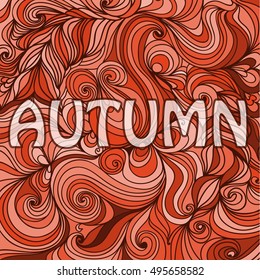 vector autumn wave spit curls colorful abstract pattern background