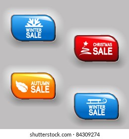 Vector autumn, winter, Christmas sale buttons