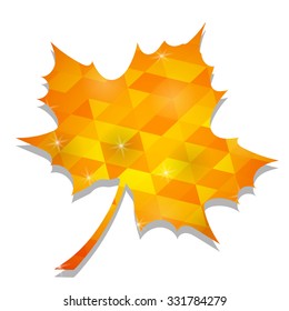 Vector Autumn Yellow  Leaf Isolated on White Background