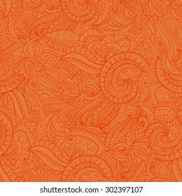 Vector autumnal background with hand made pattern. 