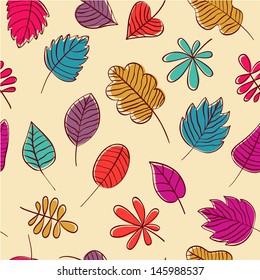 Vector autumnal leafs seamless pattern