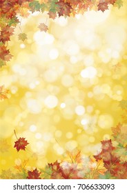 Vector autumnal leaves background.