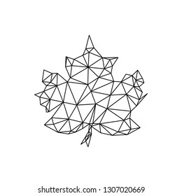 Vector autumnal maple leaf background made of triangles