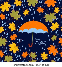 Vector autumnal maple leaf background.