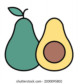 Vector Avacado Filled Outline Icon Design
