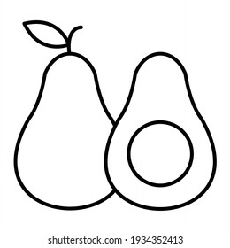 Vector Avacado Outline Icon Design
