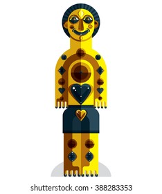 Vector avant garde illustration of mythic person, pagan symbol.  Modernistic graphic picture, anthropomorphic character isolated.